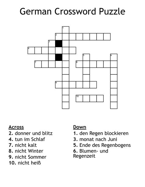 german a crossword clue